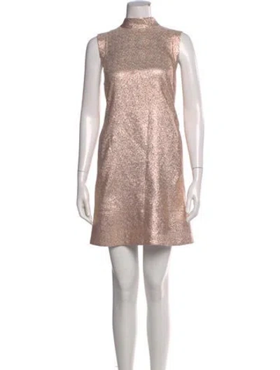 Pre-owned Me+em Mock Neck Mini Dress In Multi