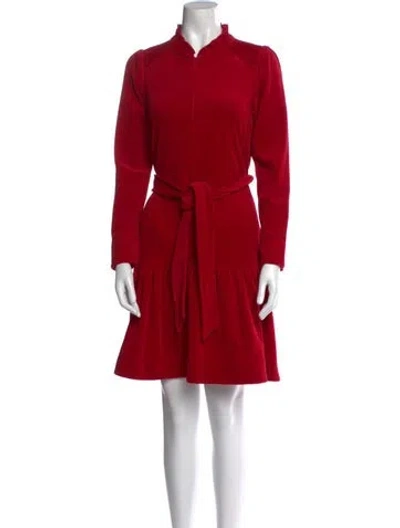 Pre-owned Me+em Mock Neck Mini Dress In Red