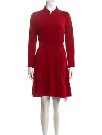 Pre-owned Me+em Mock Neck Mini Dress In Red