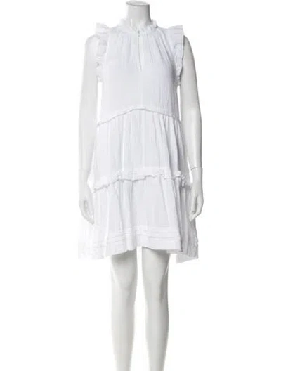 Pre-owned Me+em Mock Neck Mini Dress In White