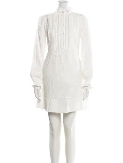 Pre-owned Me+em Mock Neck Mini Dress In White