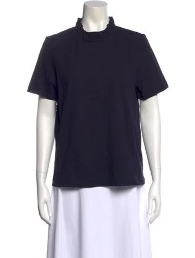 Pre-owned Me+em Mock Neck Short Sleeve T-shirt In Blue