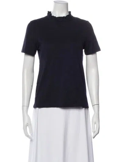 Pre-owned Me+em Mock Neck Short Sleeve T-shirt In Blue