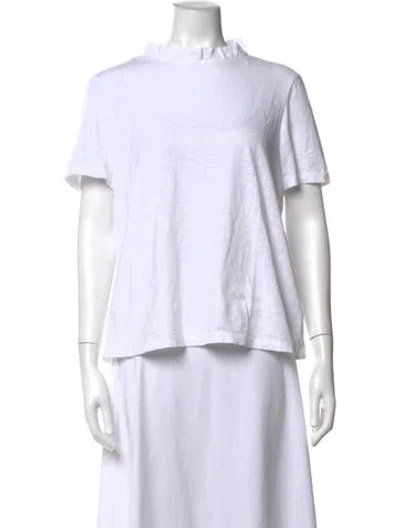 Pre-owned Me+em Mock Neck Short Sleeve T-shirt In White