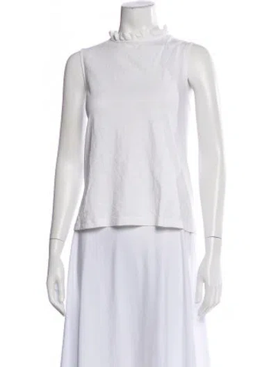 Pre-owned Me+em Mock Neck Sleeveless Top In White