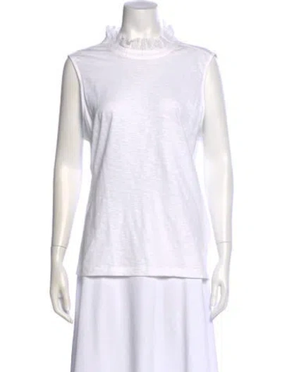 Pre-owned Me+em Mock Neck Sleeveless Top In White
