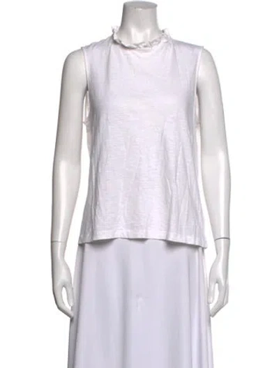 Pre-owned Me+em Mock Neck Sleeveless Top In White