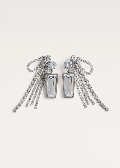 Me+em Modern Diamente Cluster Earrings Silver