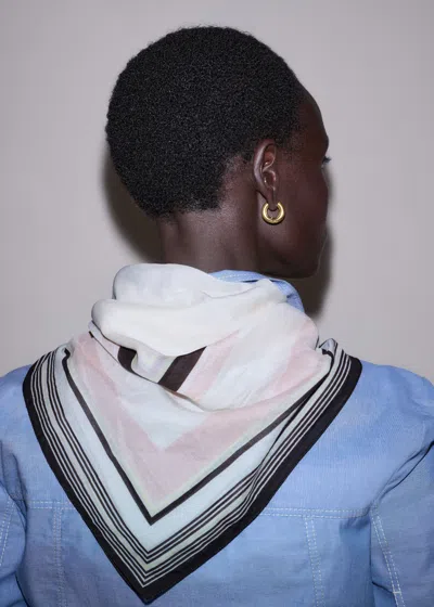 Me+em Multi Border Scarf Blush Pink-multi