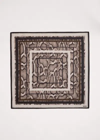 Me+em Multi Border Scarf Natural/black/olive