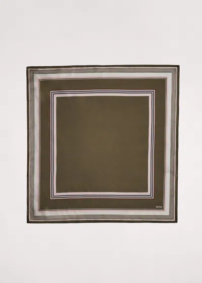 Me+em Multi Border Scarf Olive-multi