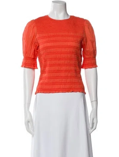 Pre-owned Me+em Off-the-shoulder Long Sleeve Top In Orange