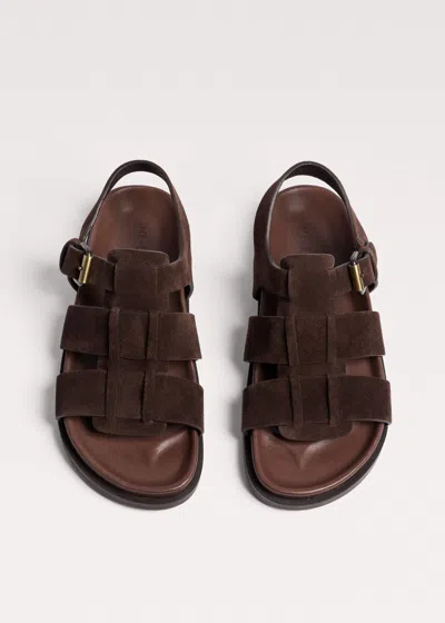 Me+em Open Toe Fisherman Sandal Dark Chocolate In Brown