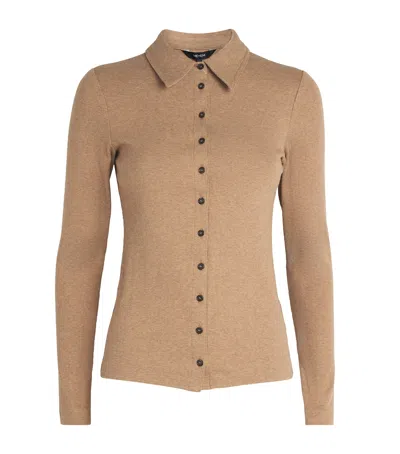 Me+em Organic Cotton-blend Ultimate Shirt In Brown