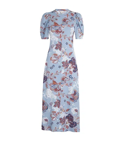 Me+em Organic Cotton Paisley Maxi Dress In Blue