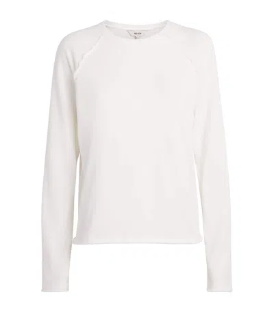 Me+em Organic Cotton Raw Edge Sweatshirt In White