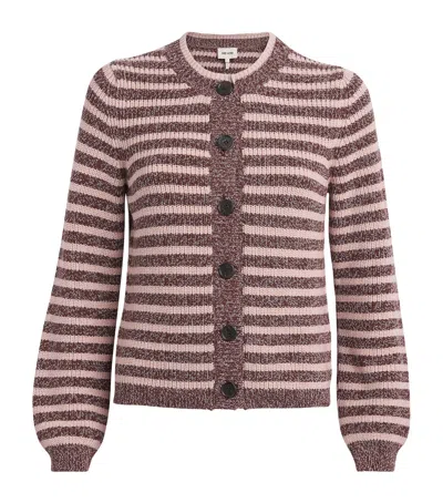 Me+em Organic Cotton Stripe Cardigan In Brown