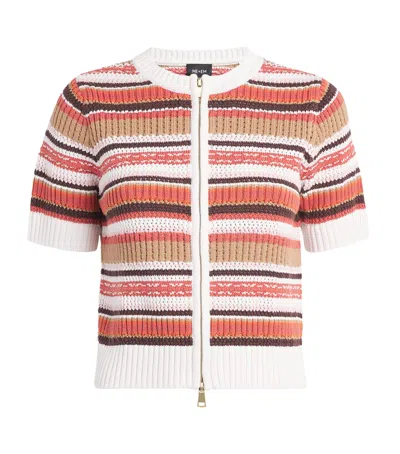 Me+em Organic Cotton Stripe Cardigan In Multi