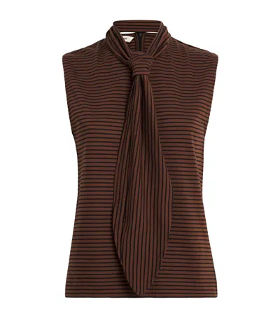 Me+em Organic Cotton Tie T-shirt In Brown