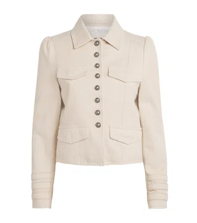 Me+em Organic Cotton Twill Military Jacket In Beige