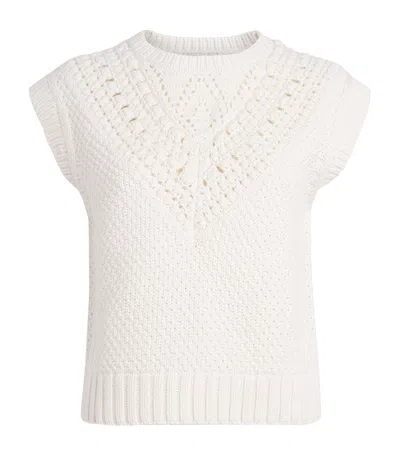 Me+em Organic Cotton-merino Wool Vest In White