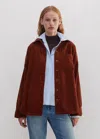 Me+em Oversized Cord Shacket In Conker