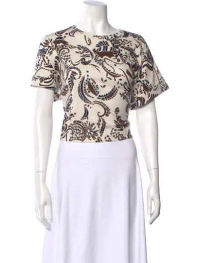 Pre-owned Me+em Paisley Print Crew Neck Top In Multi