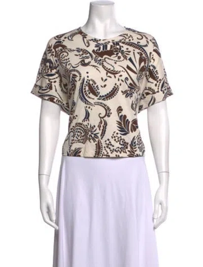Pre-owned Me+em Paisley Print Crew Neck T-shirt In Neutral