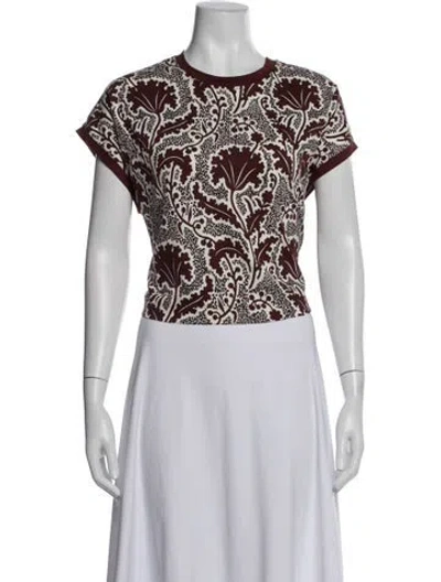 Pre-owned Me+em Paisley Print Crew Neck T-shirt In White