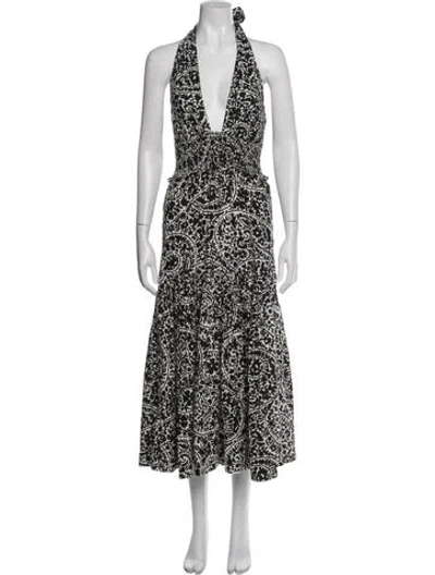 Pre-owned Me+em Paisley Print Long Dress In Black