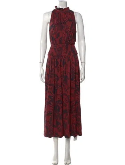 Pre-owned Me+em Paisley Print Long Dress In Red