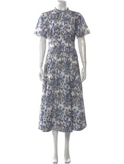 Pre-owned Me+em Paisley Print Long Dress W/ Tags In Blue