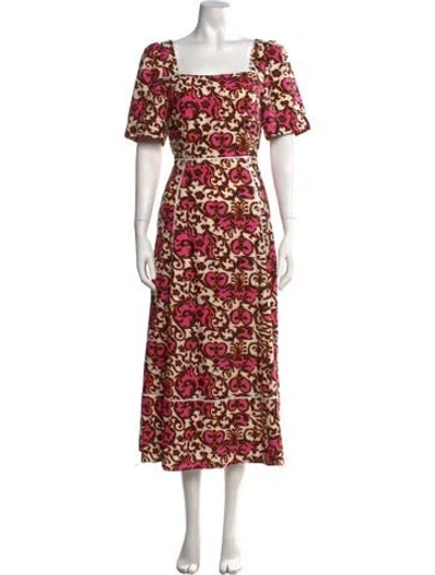 Pre-owned Me+em Paisley Print Midi Length Dress In Pink