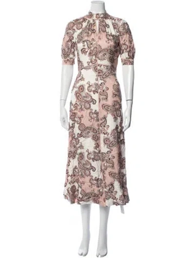 Pre-owned Me+em Paisley Print Midi Length Dress In Pink