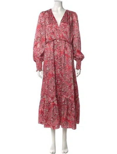 Pre-owned Me+em Paisley Print Midi Length Dress W/ Tags In Pink