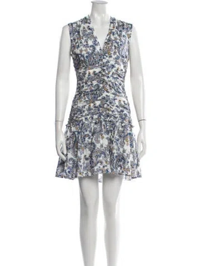 Pre-owned Me+em Paisley Print Mini Dress In Blue