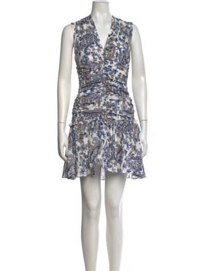 Pre-owned Me+em Paisley Print Mini Dress In Blue