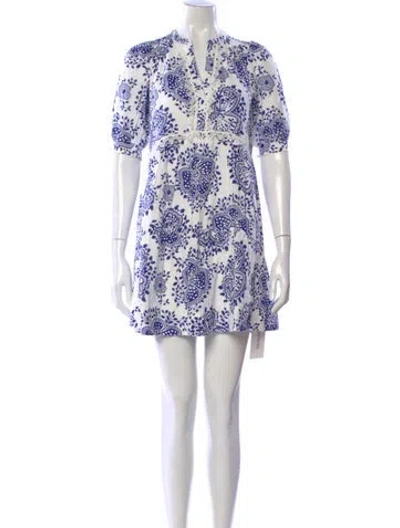 Pre-owned Me+em Paisley Print Mini Dress In White