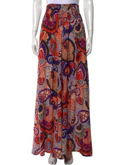 Pre-owned Me+em Paisley Print Wide Leg Pants In Orange