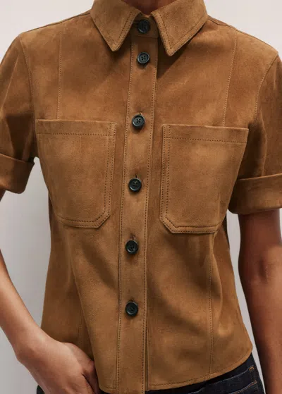Me+em Paneled Shirt In Brown