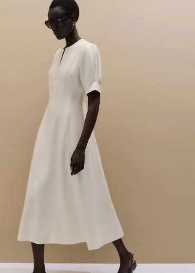 Me+em Panelled Fit And Flare Maxi Dress Light Cream In White