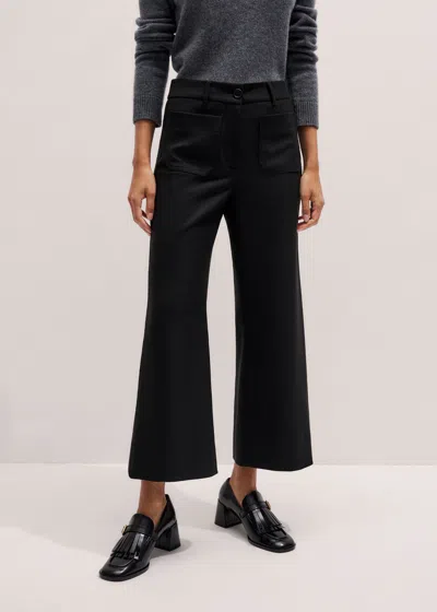 Me+em Patch Pocket Cropped Kick Flare Black