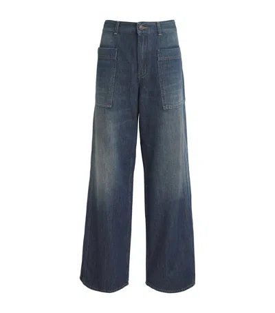 Me+em Patch Pocket Relaxed Jeans In Blue