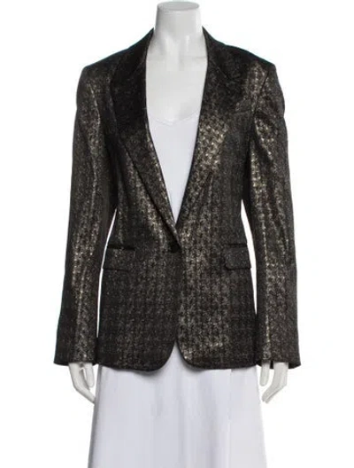 Pre-owned Me+em Patterned Blazer W/ Tags In Neutral