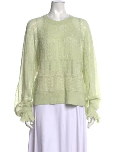 Pre-owned Me+em Patterned Crew Neck Sweater In Green