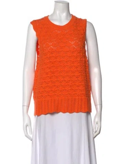 Pre-owned Me+em Patterned Crew Neck Sweater In Orange