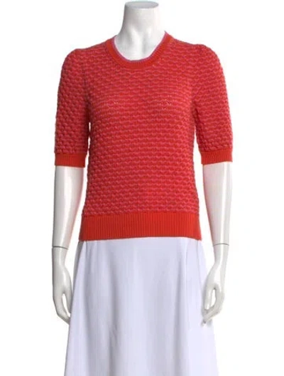 Pre-owned Me+em Patterned Crew Neck Sweater In Orange