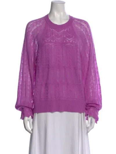 Pre-owned Me+em Patterned Crew Neck Sweater In Purple