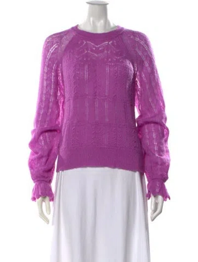 Pre-owned Me+em Patterned Crew Neck Sweater In Purple