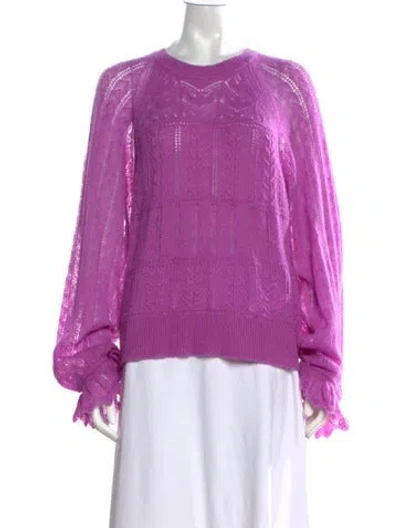 Pre-owned Me+em Patterned Crew Neck Sweater In Purple